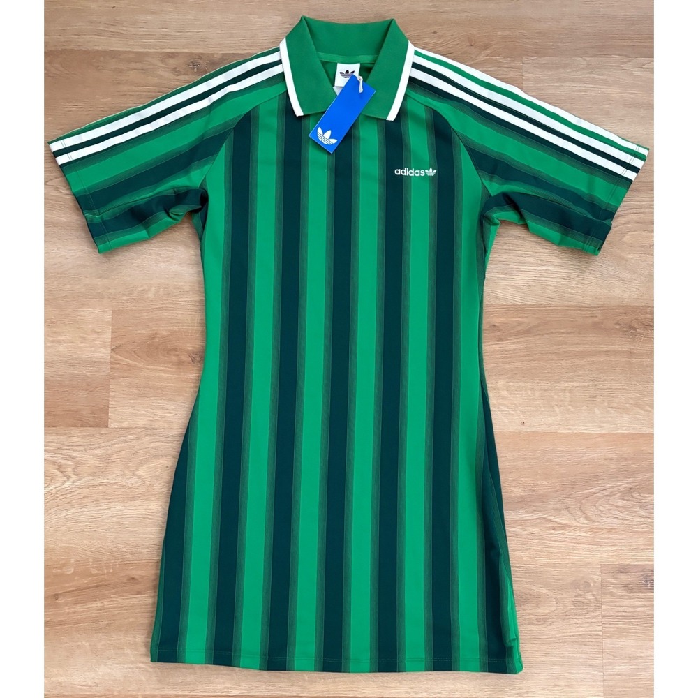 NWT Women's Adidas Originals Striped Footie (Soccer) Dress - Medium - Green - Picture 3 of 8